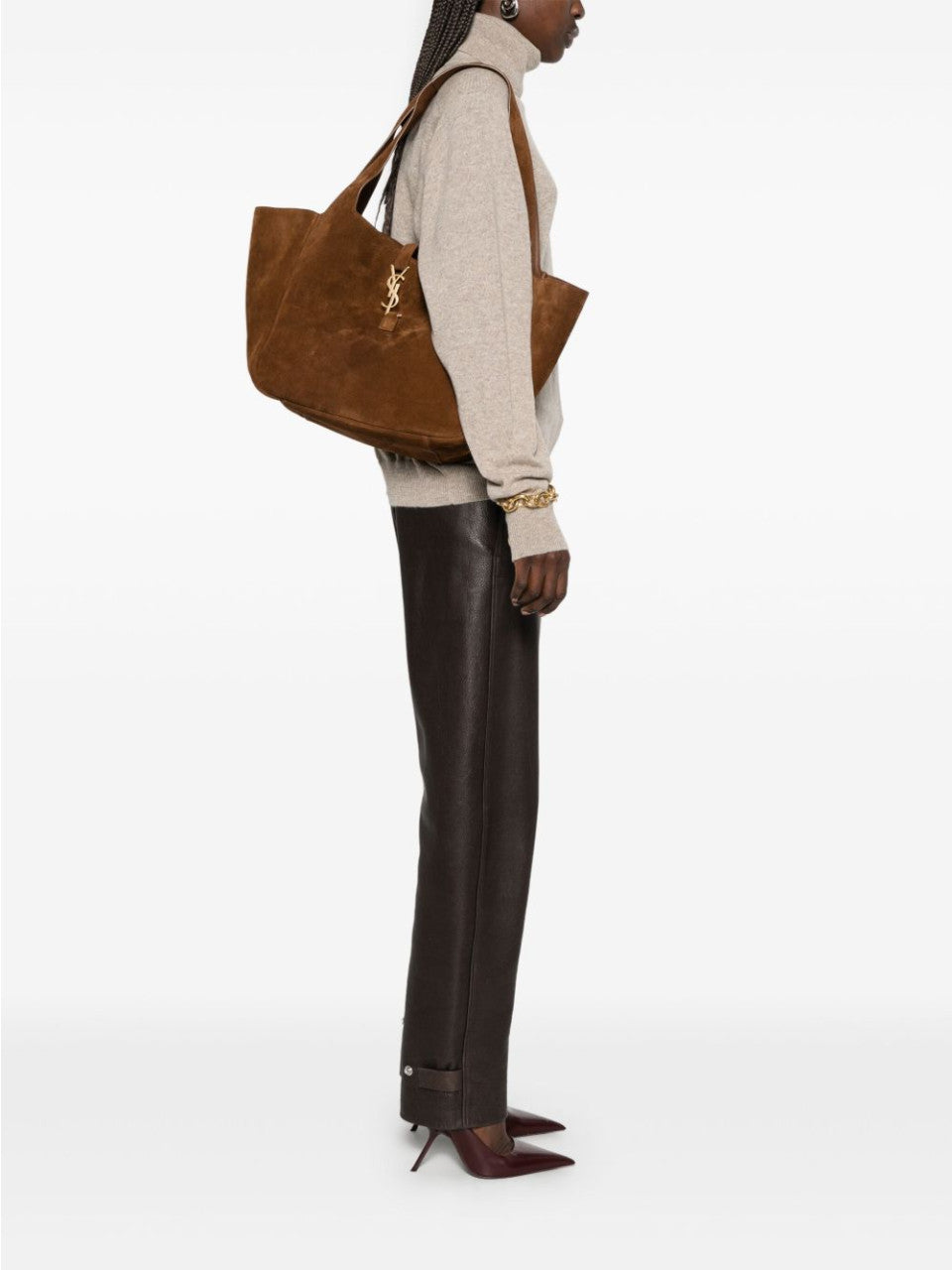 Le 5 a 7 Tote Suede Leather Tote Bag