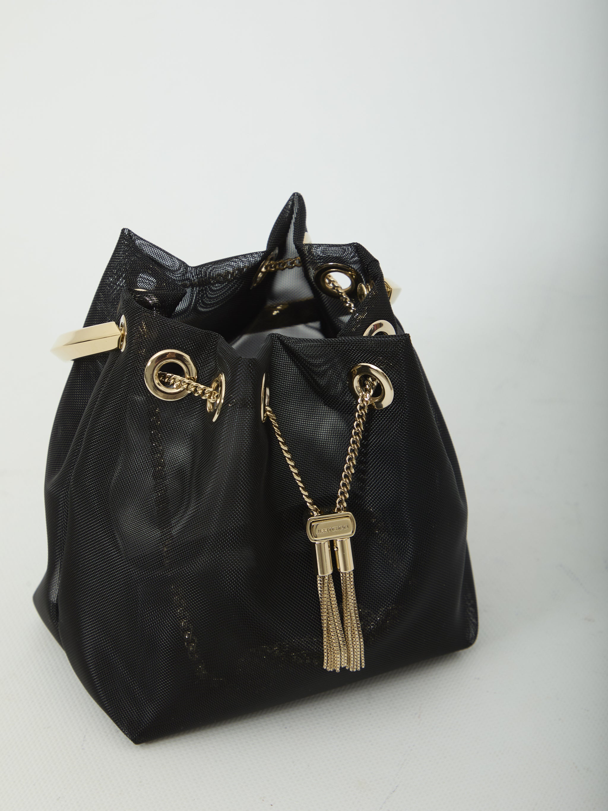 black mesh bon bon bag