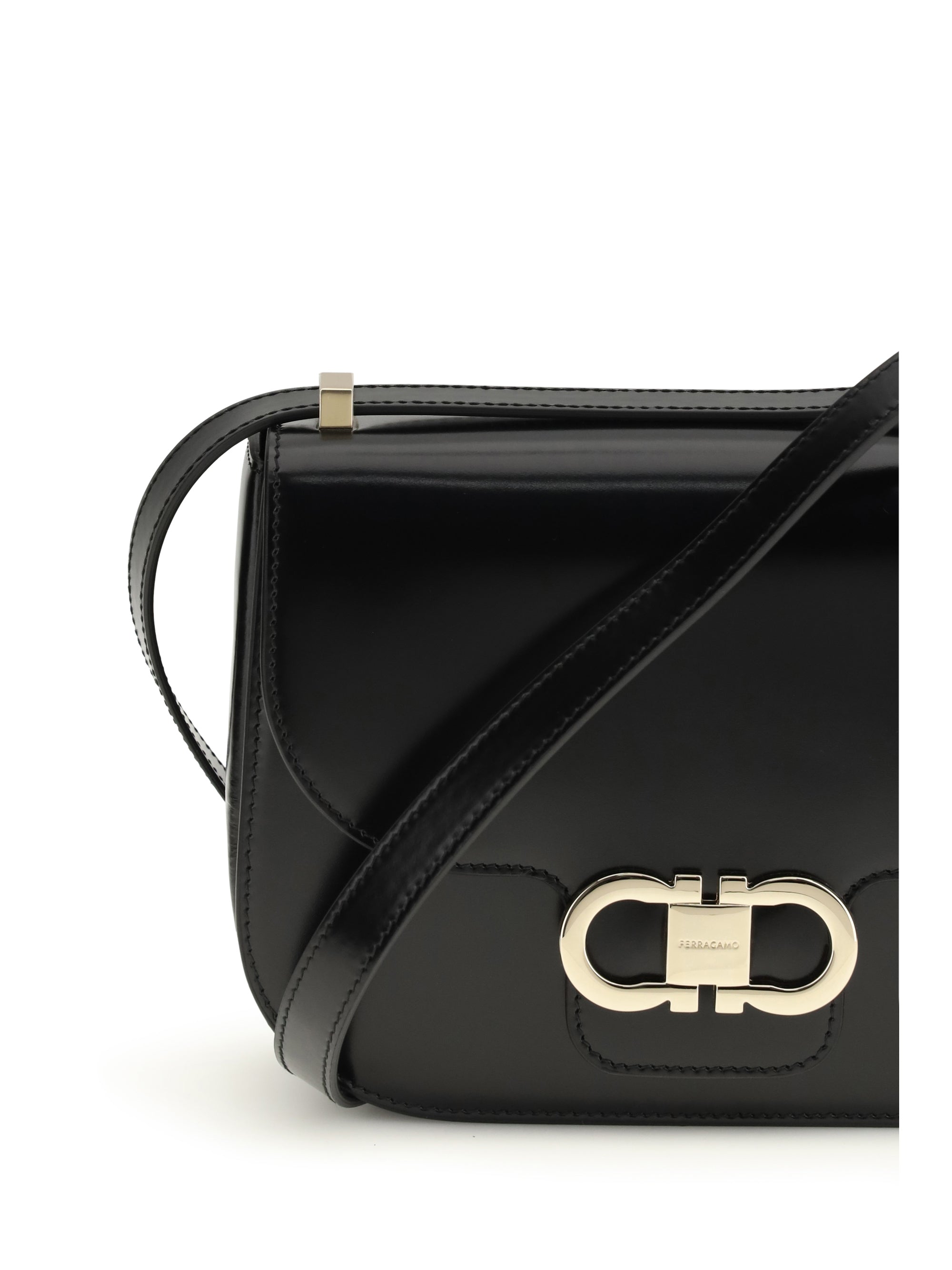 north-south double gancini shoulder bag