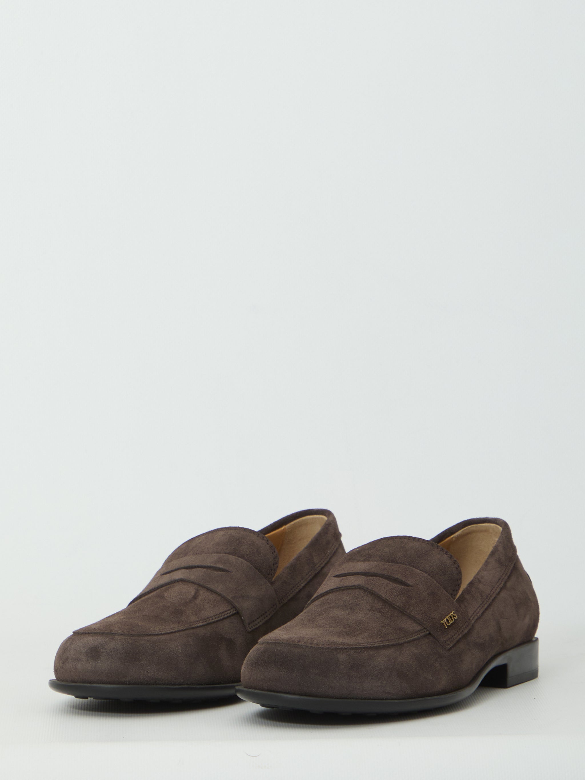 brown suede loafers