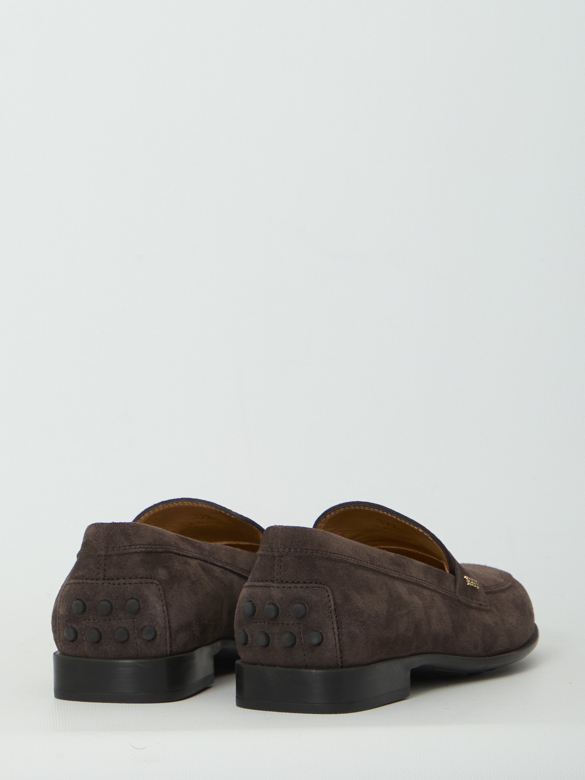 brown suede loafers