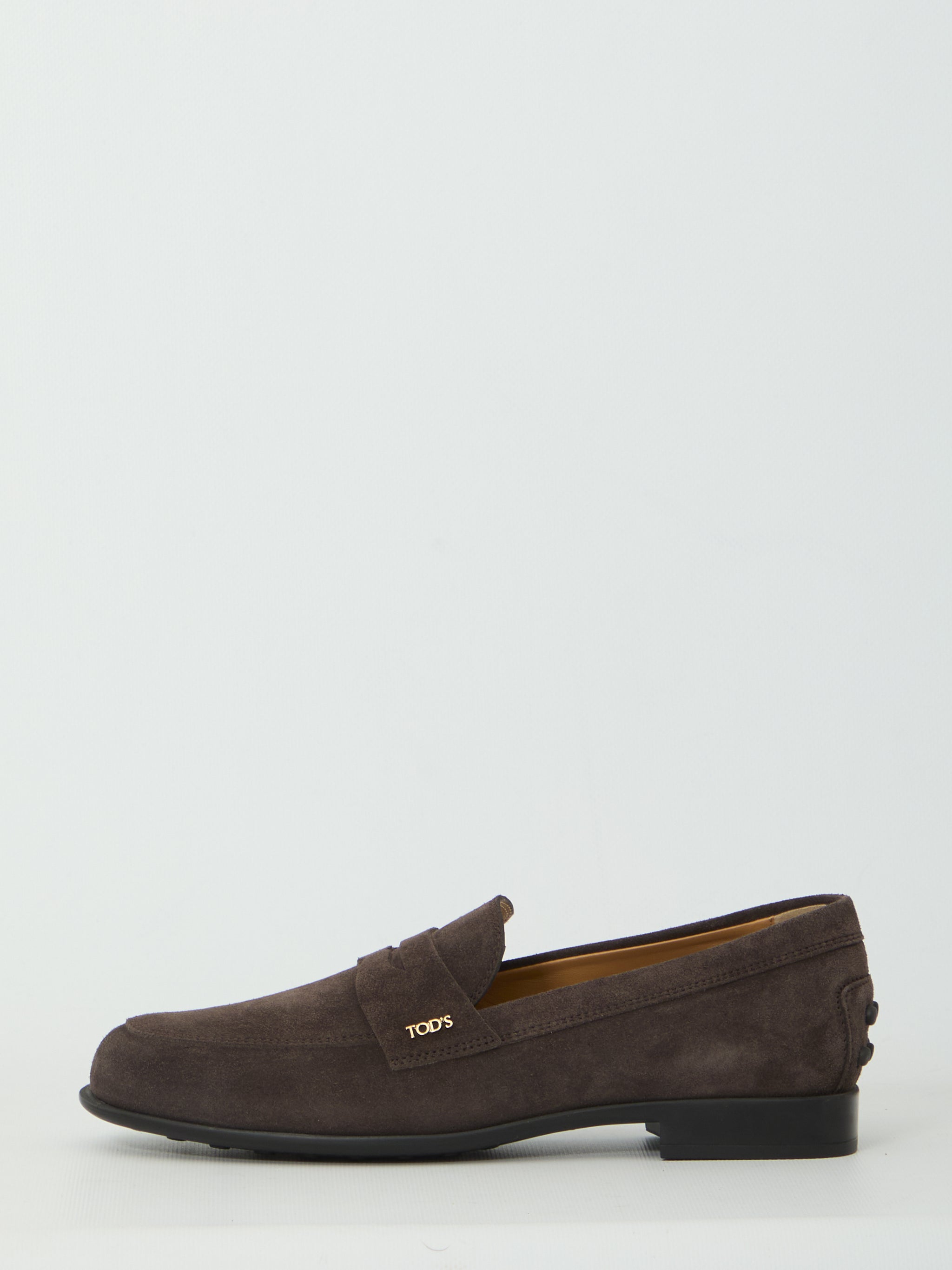 brown suede loafers