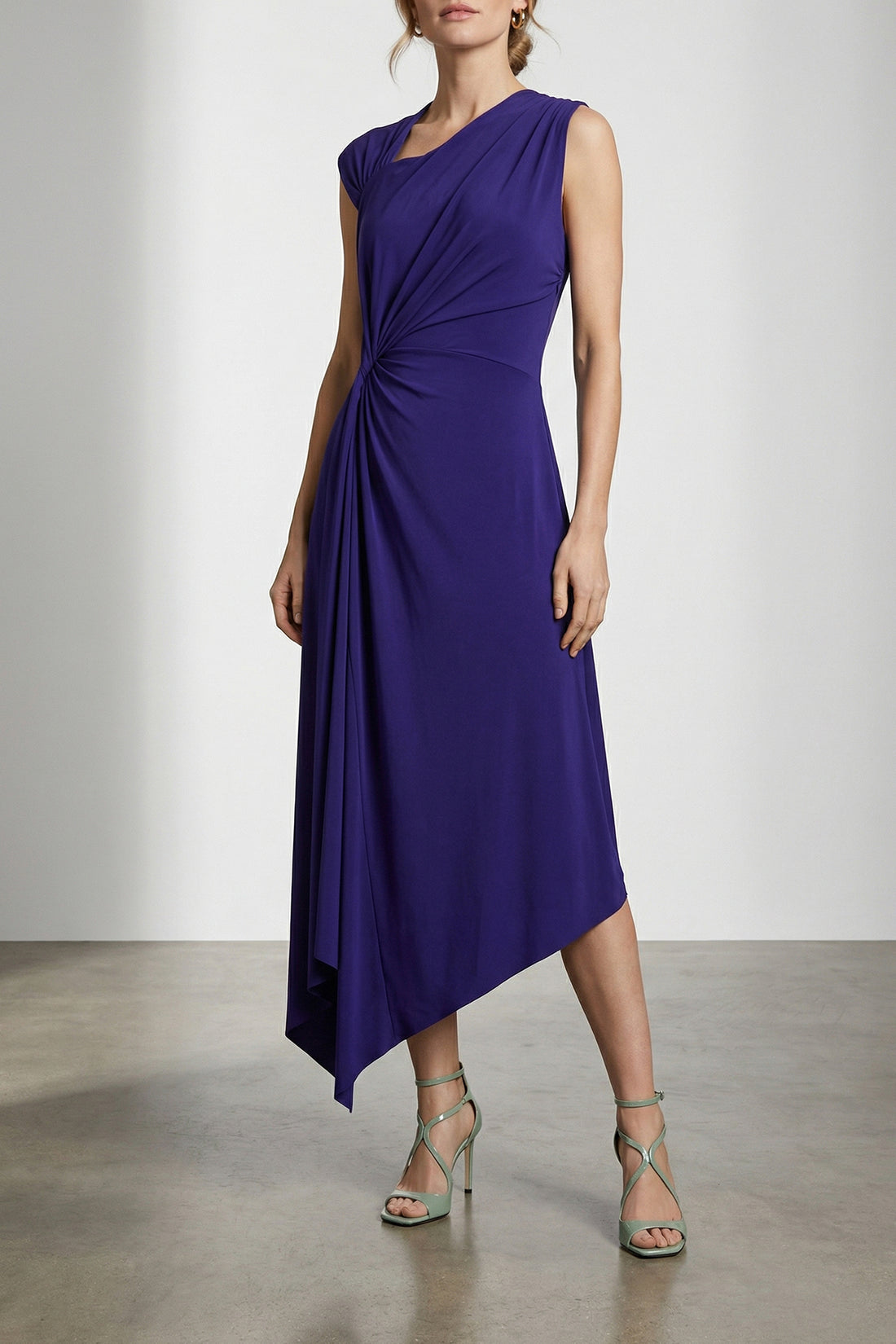 VICTORIA BECKHAM 8 fluid drape midi dress in stretch fabric