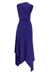 fluid drape midi dress in stretch fabric