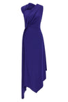 fluid drape midi dress in stretch fabric