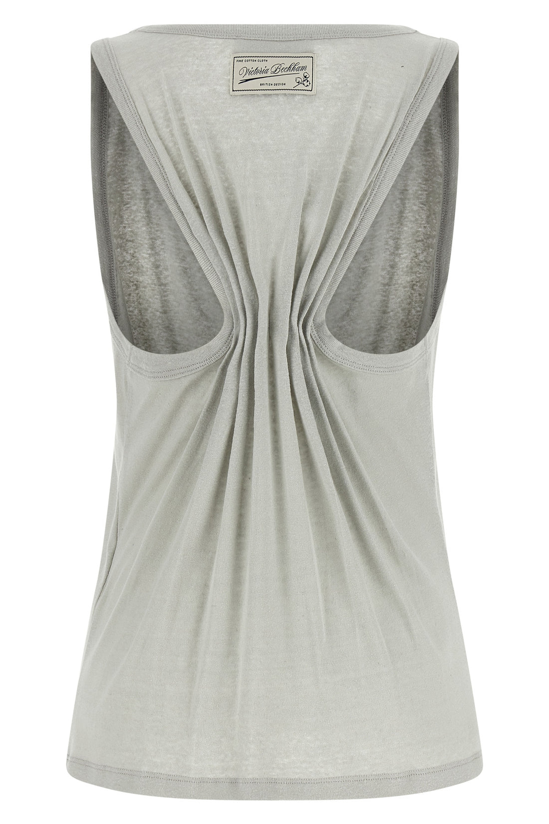 VICTORIA BECKHAM M split tank top in cotton and linen blend