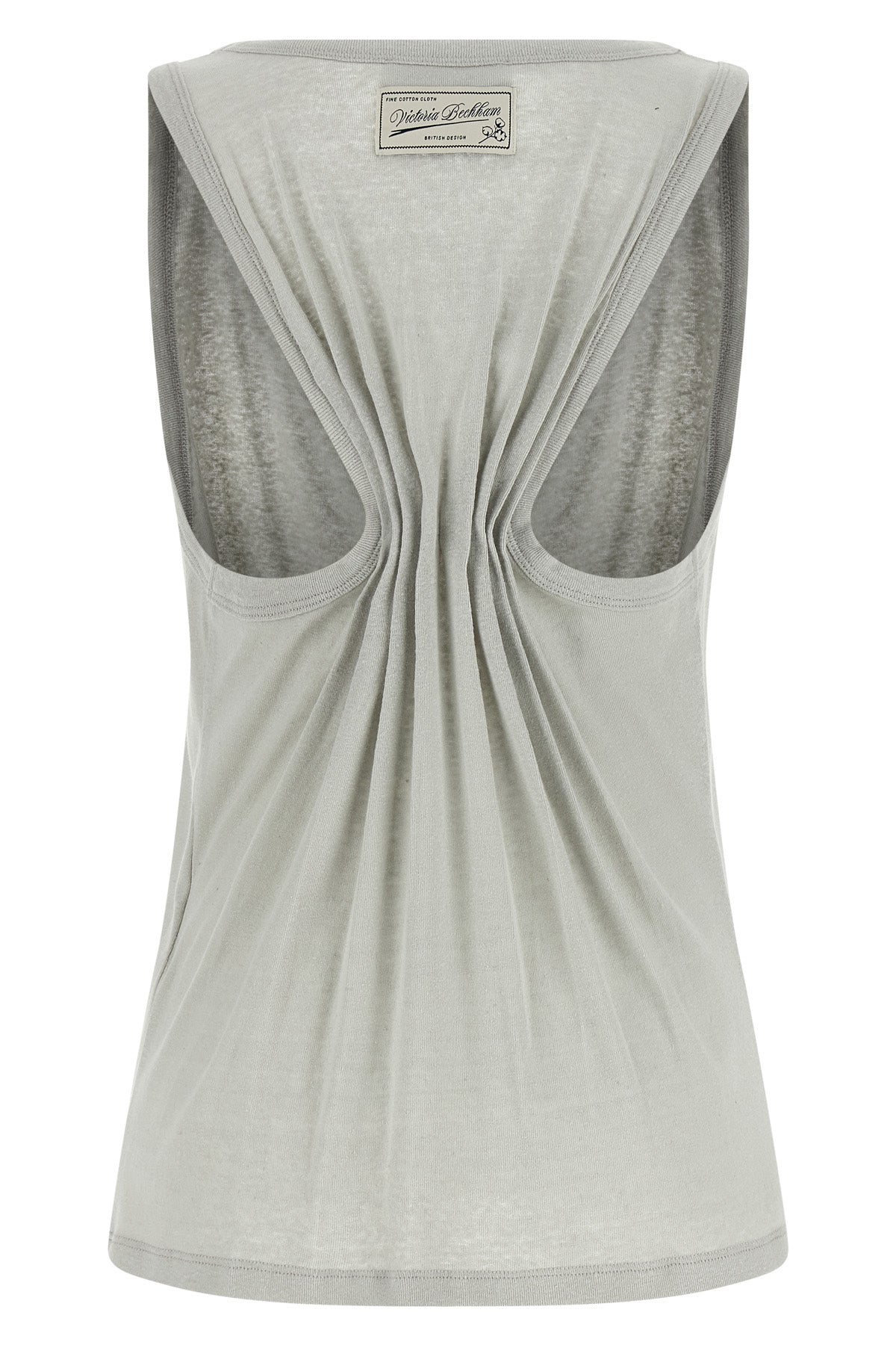 split tank top in cotton and linen blend