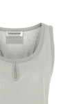 split tank top in cotton and linen blend