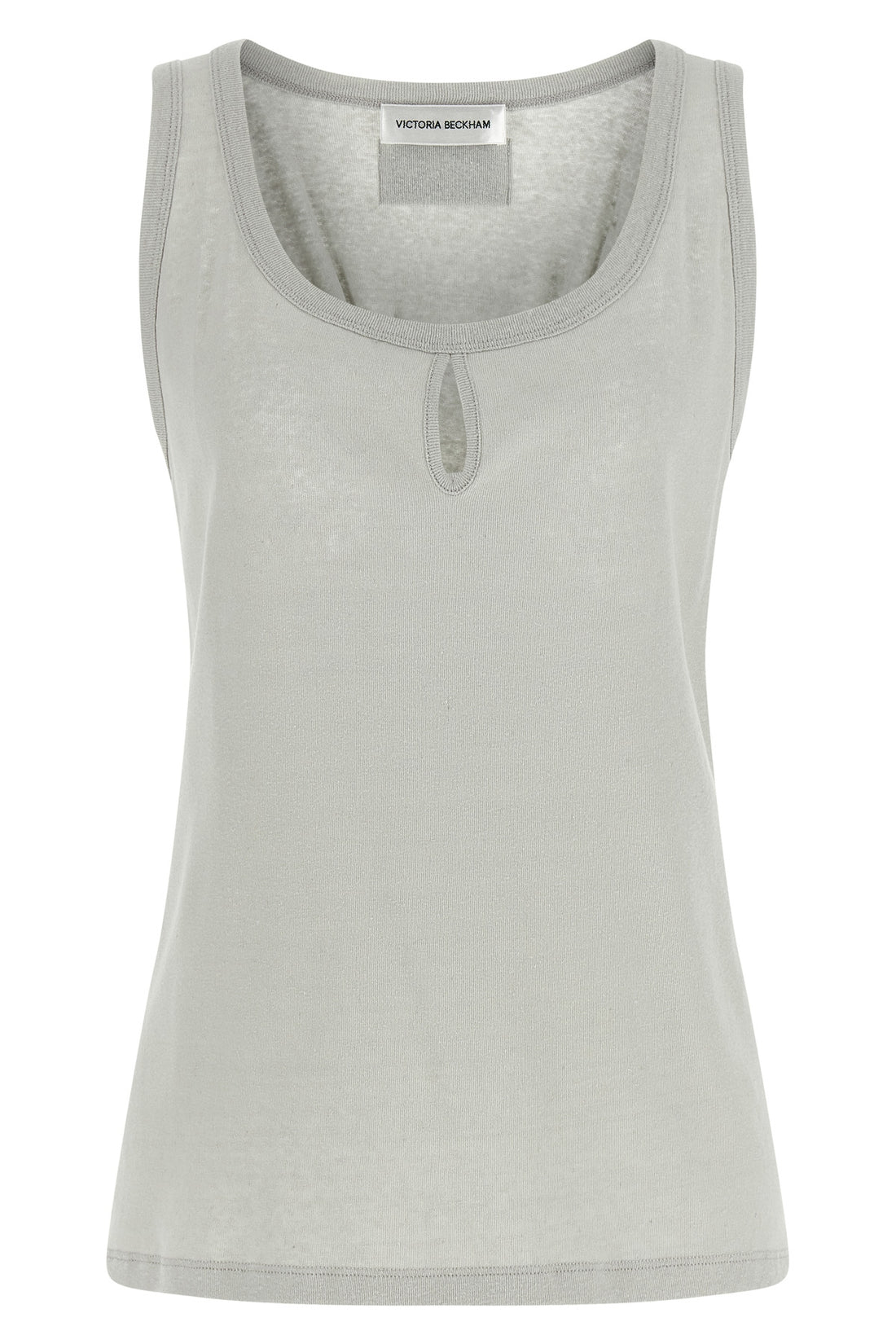 VICTORIA BECKHAM M split tank top in cotton and linen blend