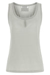 split tank top in cotton and linen blend