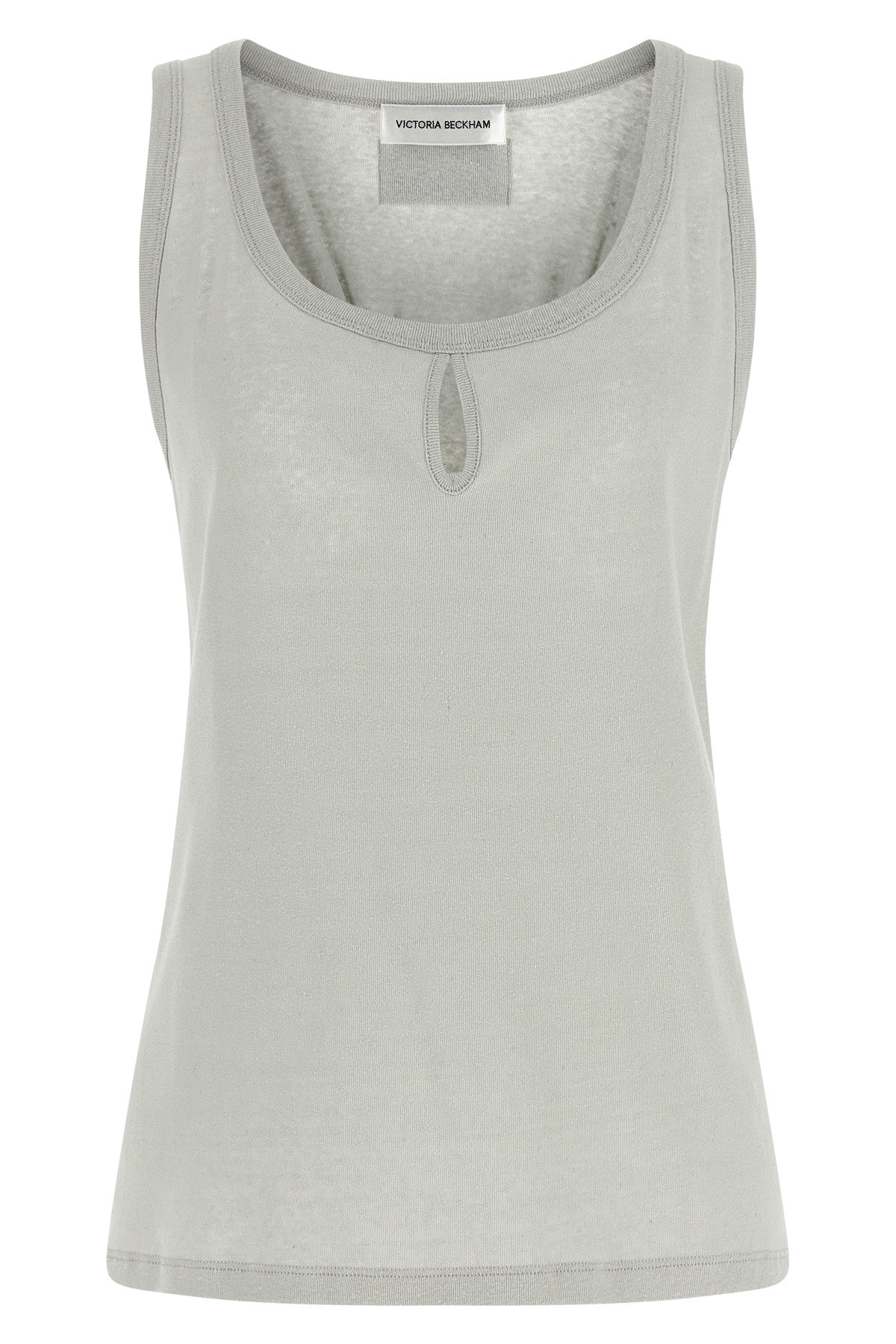 split tank top in cotton and linen blend