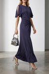 long satin dress isabella tight at the waist