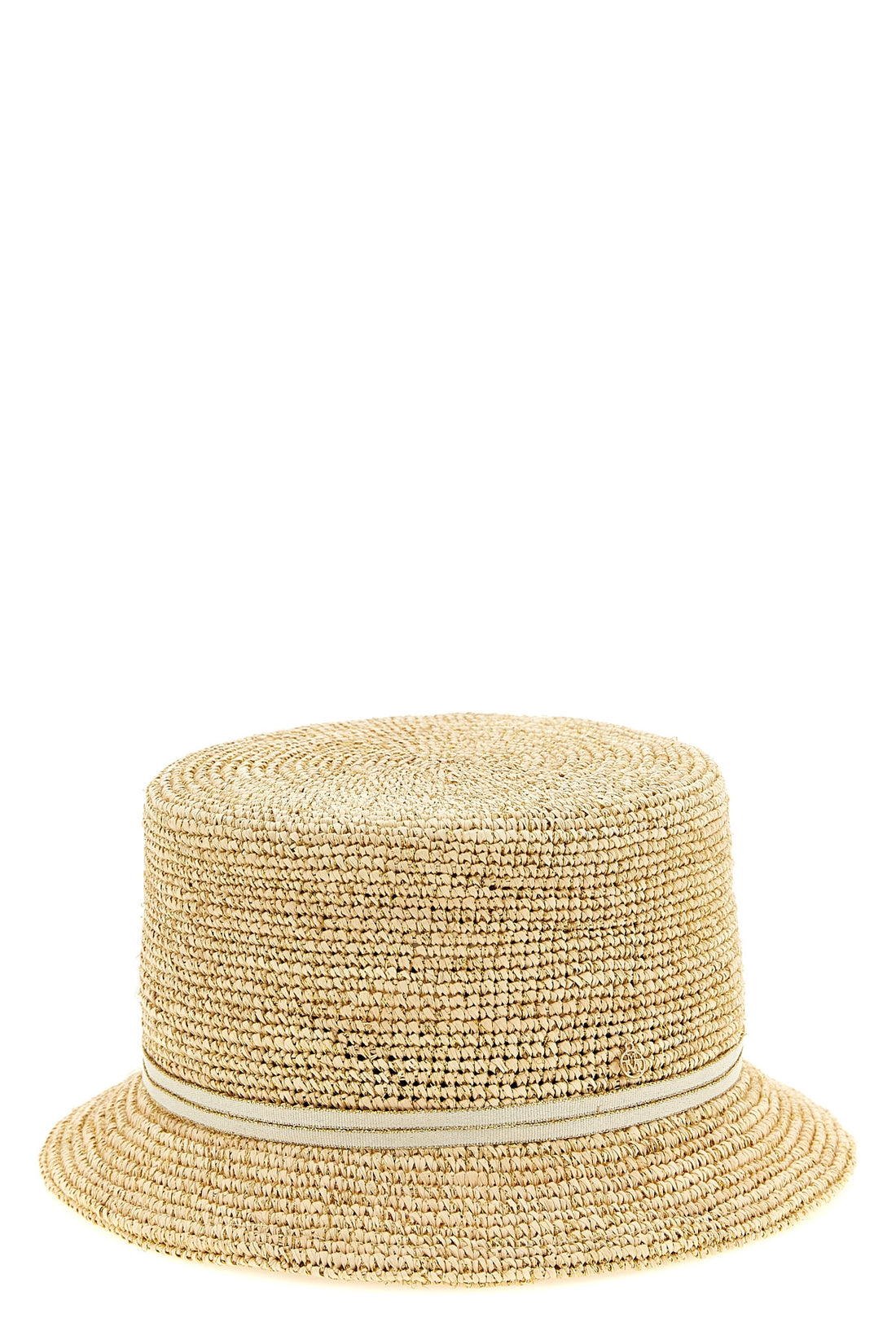 MAISON MICHEL M lila hat in natural straw woven