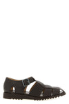 pacific sandals in smooth and hammered leather