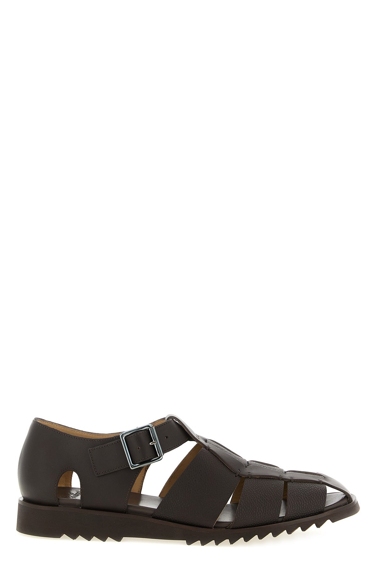 pacific sandals in smooth and hammered leather