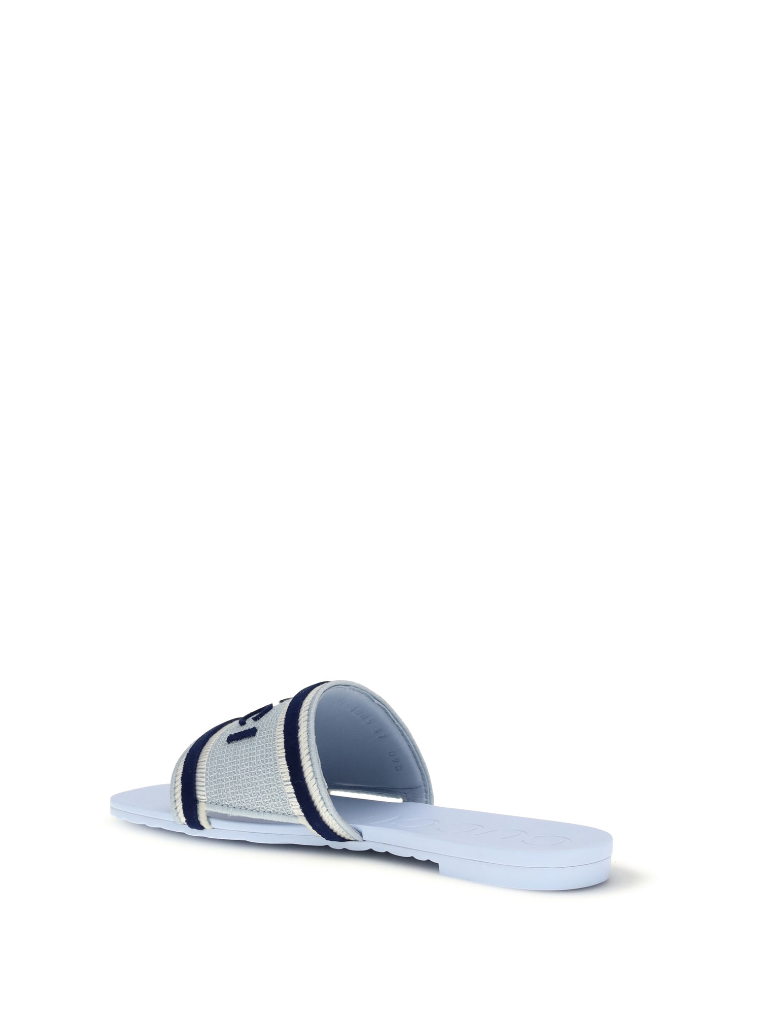 GUCCI 36 wluna slide rubber&amp;fabric
