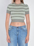 SELF PORTRAIT S striped cropped t-shirt