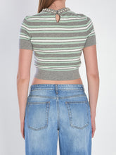 SELF PORTRAIT S striped cropped t-shirt