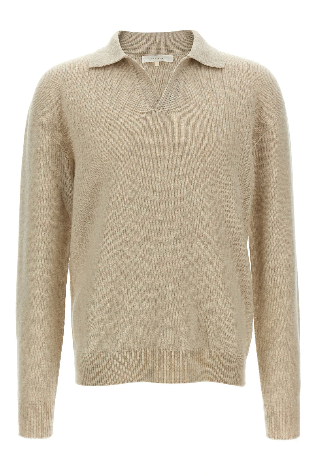 THE ROW XL leach half-weight cashmere polo shirt
