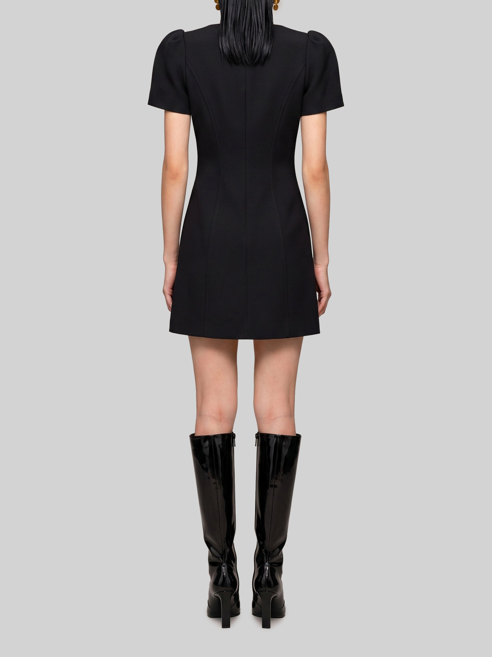 double crepe mini dress