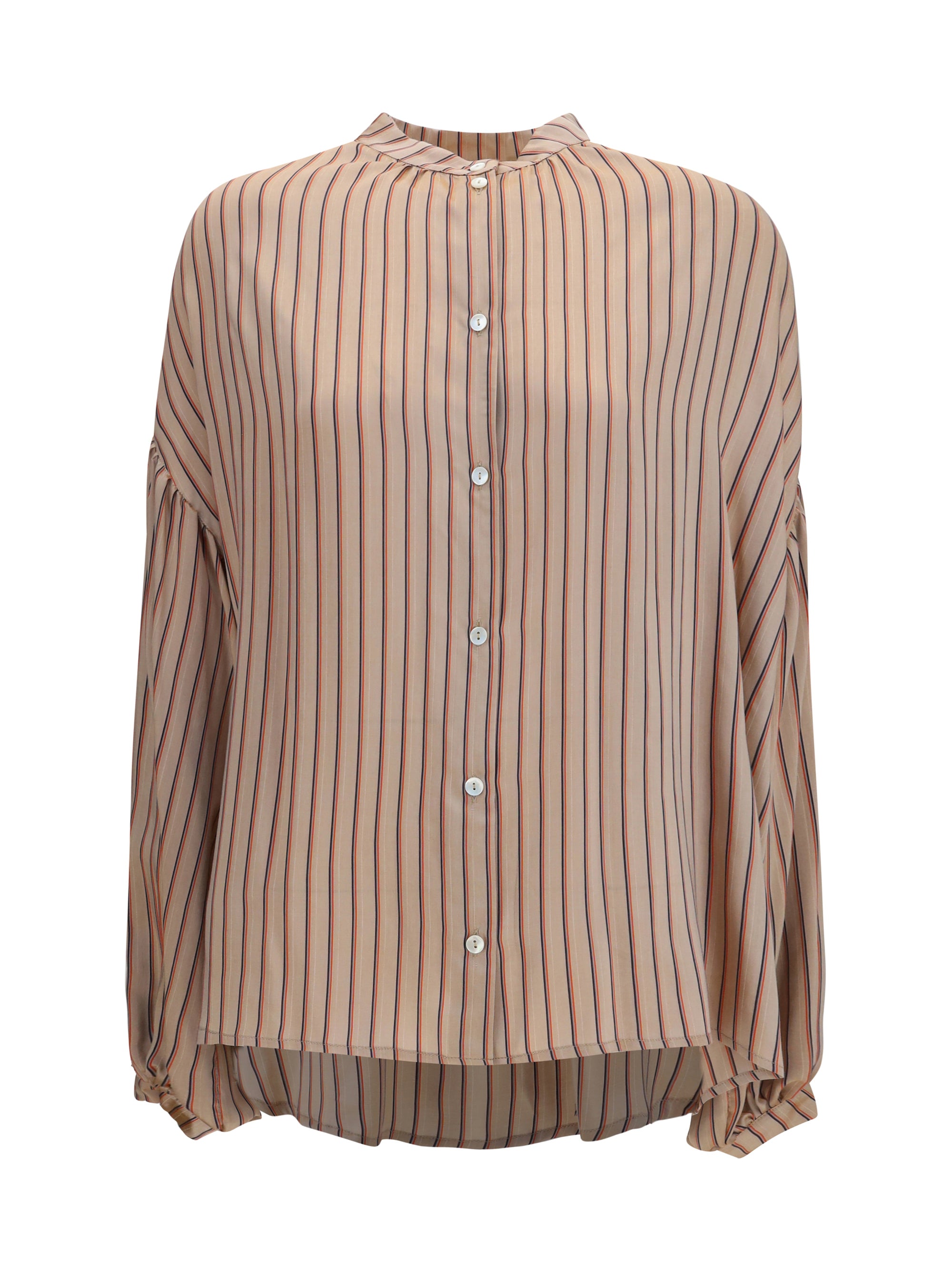 silk blend striped shirt