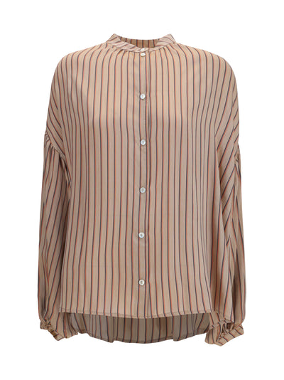 silk blend striped shirt