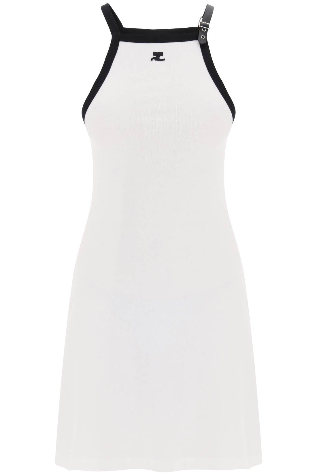 bicolor jersey mini dress in