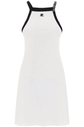 bicolor jersey mini dress in