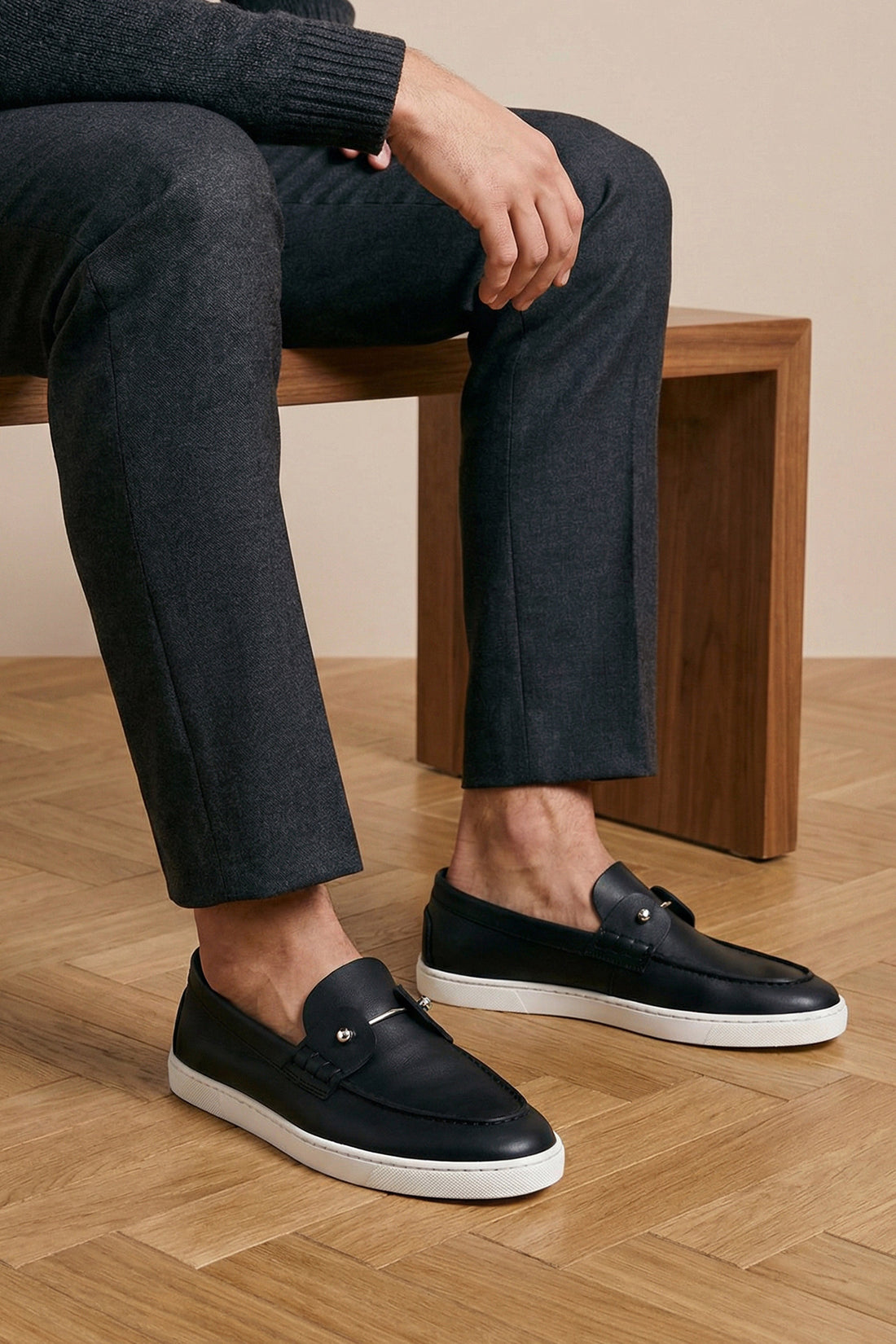 CHRISTIAN LOUBOUTIN 41 chambeliboat loafers in rockie leather