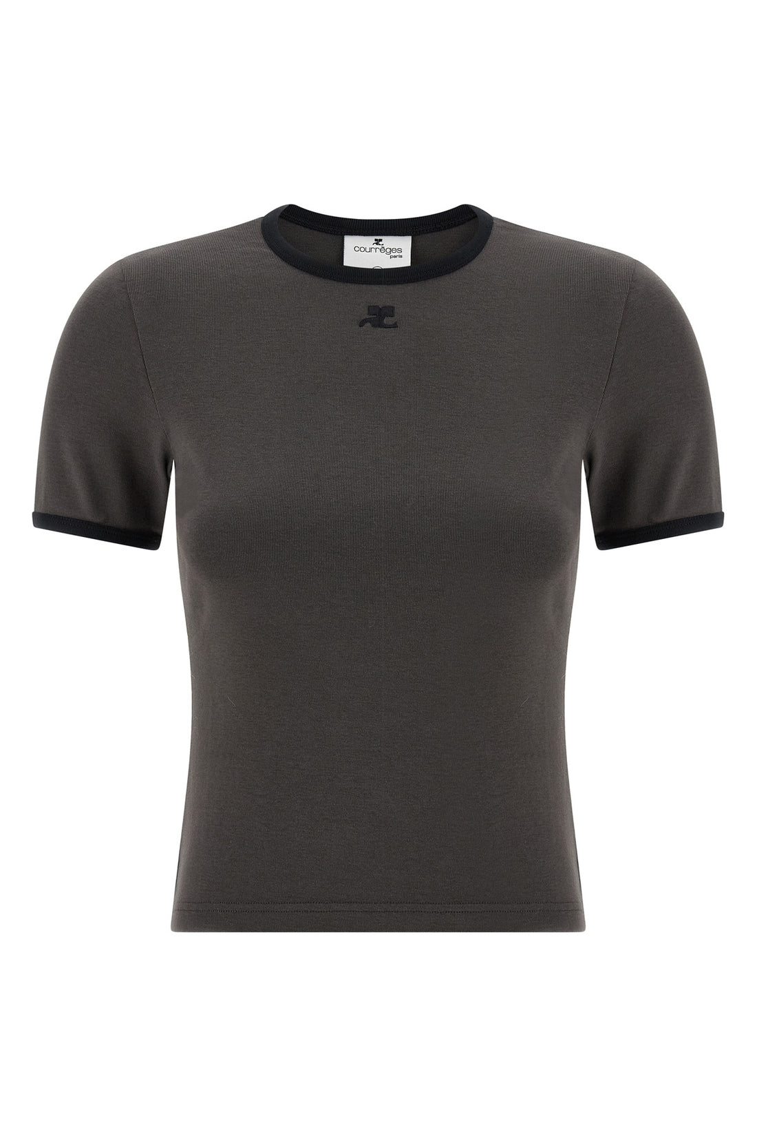 COURRÈGES M signature contrast cotton t-shirt