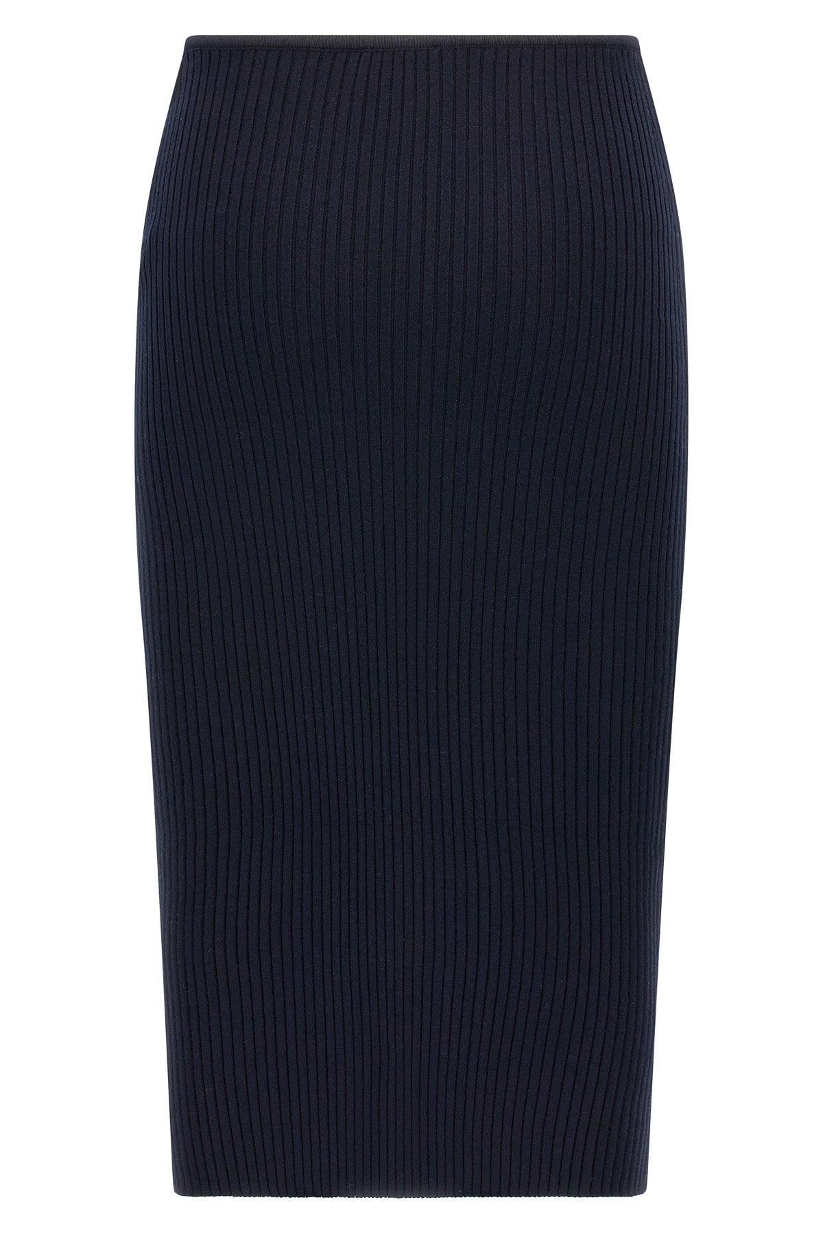 loop rib knit ribbed knit midi skirt