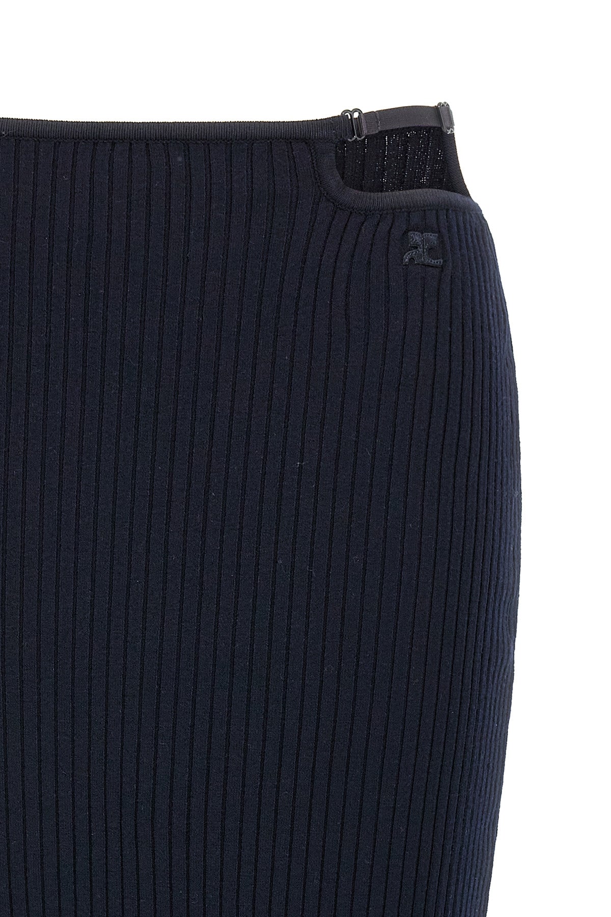 loop rib knit ribbed knit midi skirt