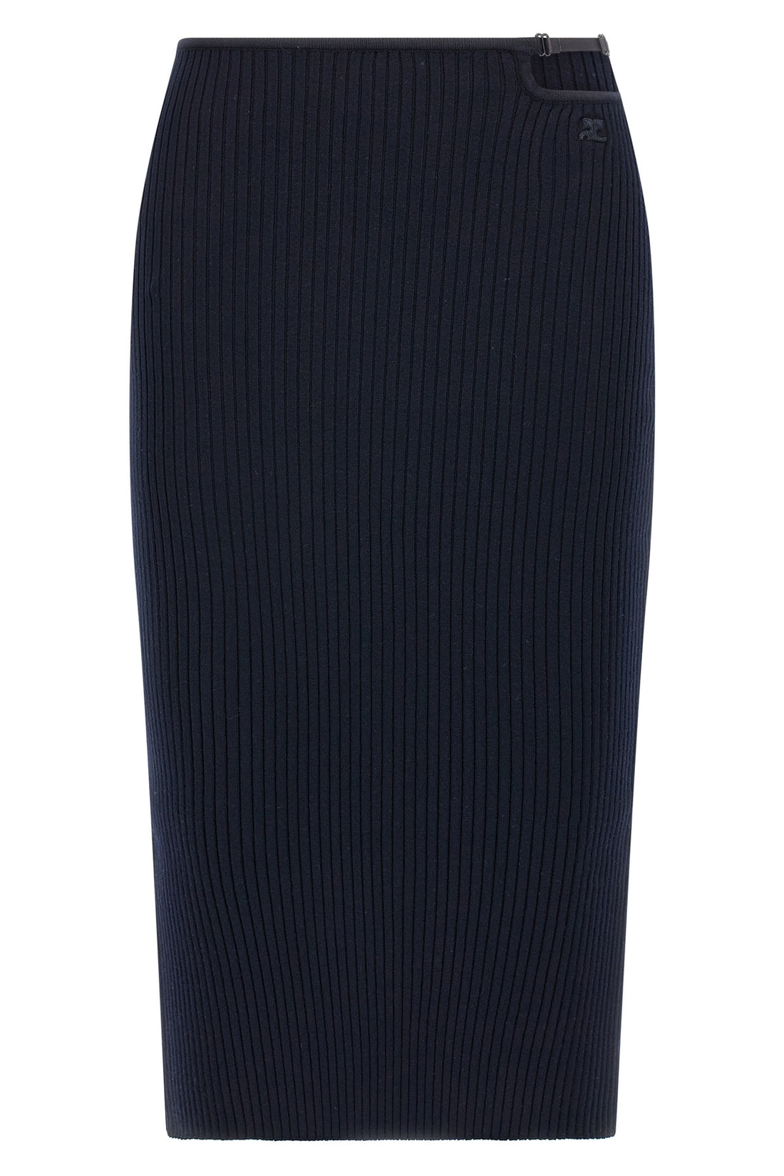 COURRÈGES M loop rib knit ribbed knit midi skirt