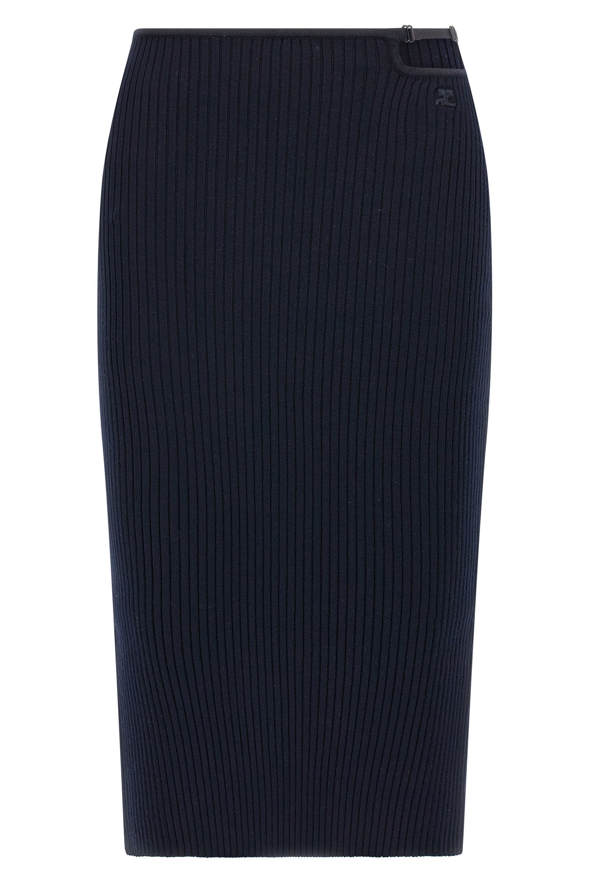 loop rib knit ribbed knit midi skirt
