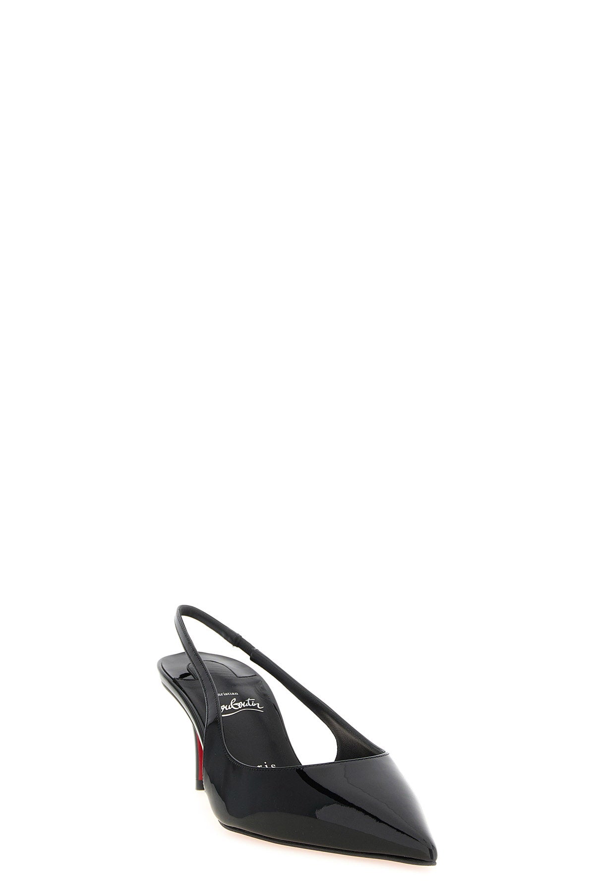 the christian louboutin miss z slingback shoe stands out for its tapered silhoue