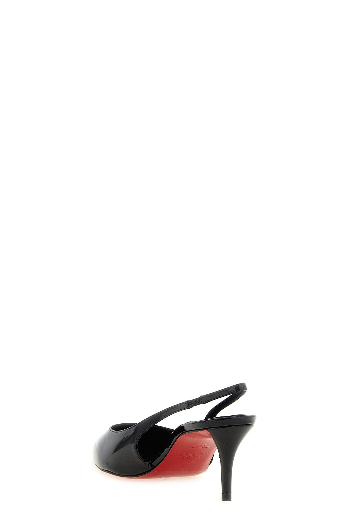 the christian louboutin miss z slingback shoe stands out for its tapered silhoue