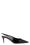 the christian louboutin miss z slingback shoe stands out for its tapered silhoue
