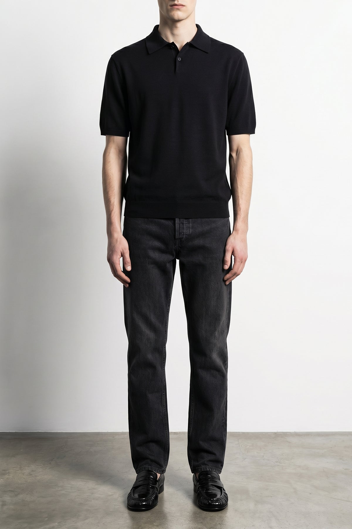 borges top polo shirt in lightweight cashmere linen and silk blend fabric