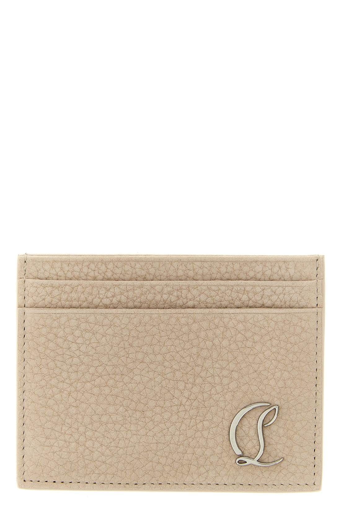 CHRISTIAN LOUBOUTIN OS grain de poudre nubuck card holder