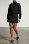 buckle zipped bomber cotton canvas jacket