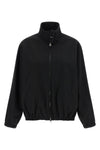 buckle zipped bomber cotton canvas jacket