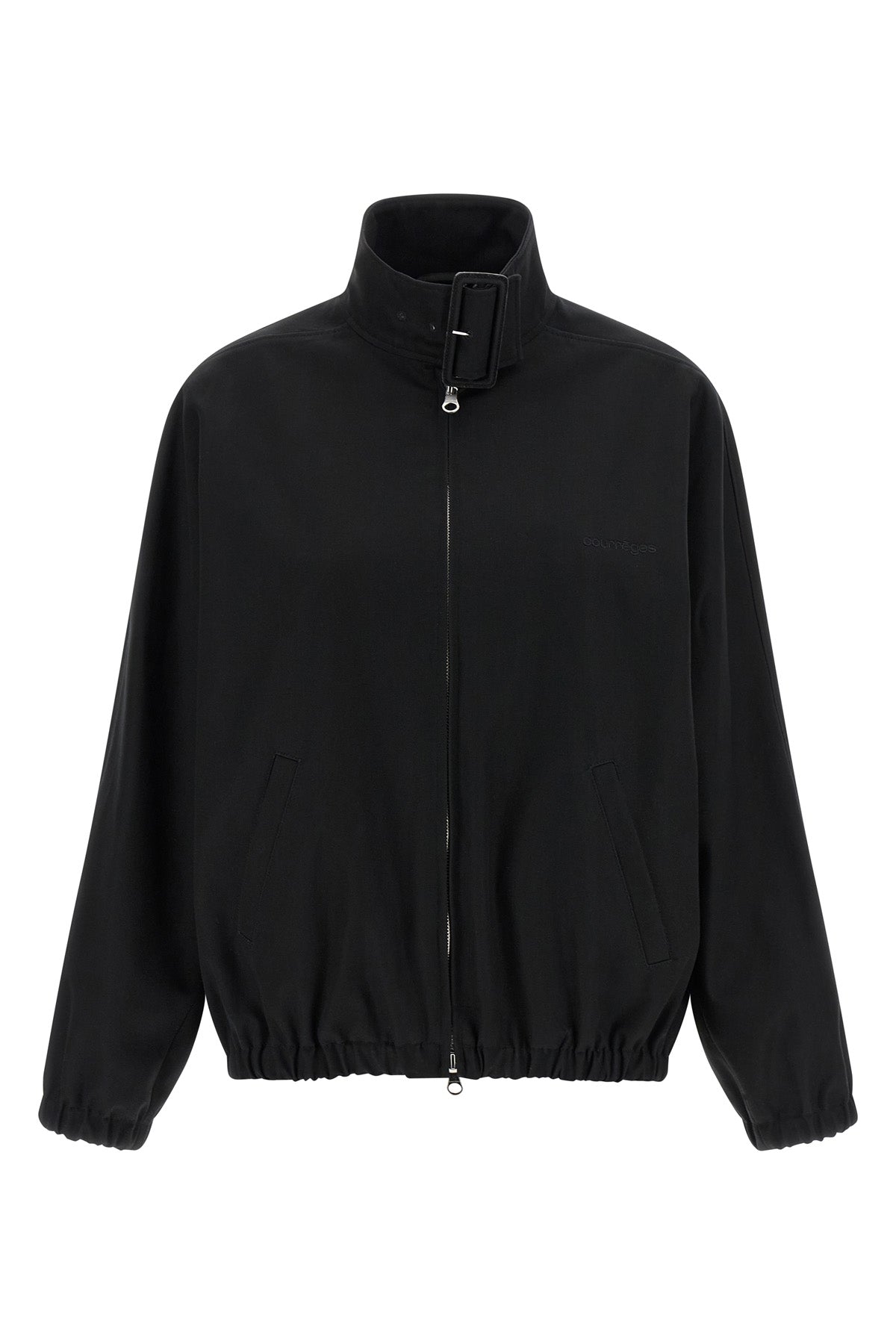 buckle zipped bomber cotton canvas jacket