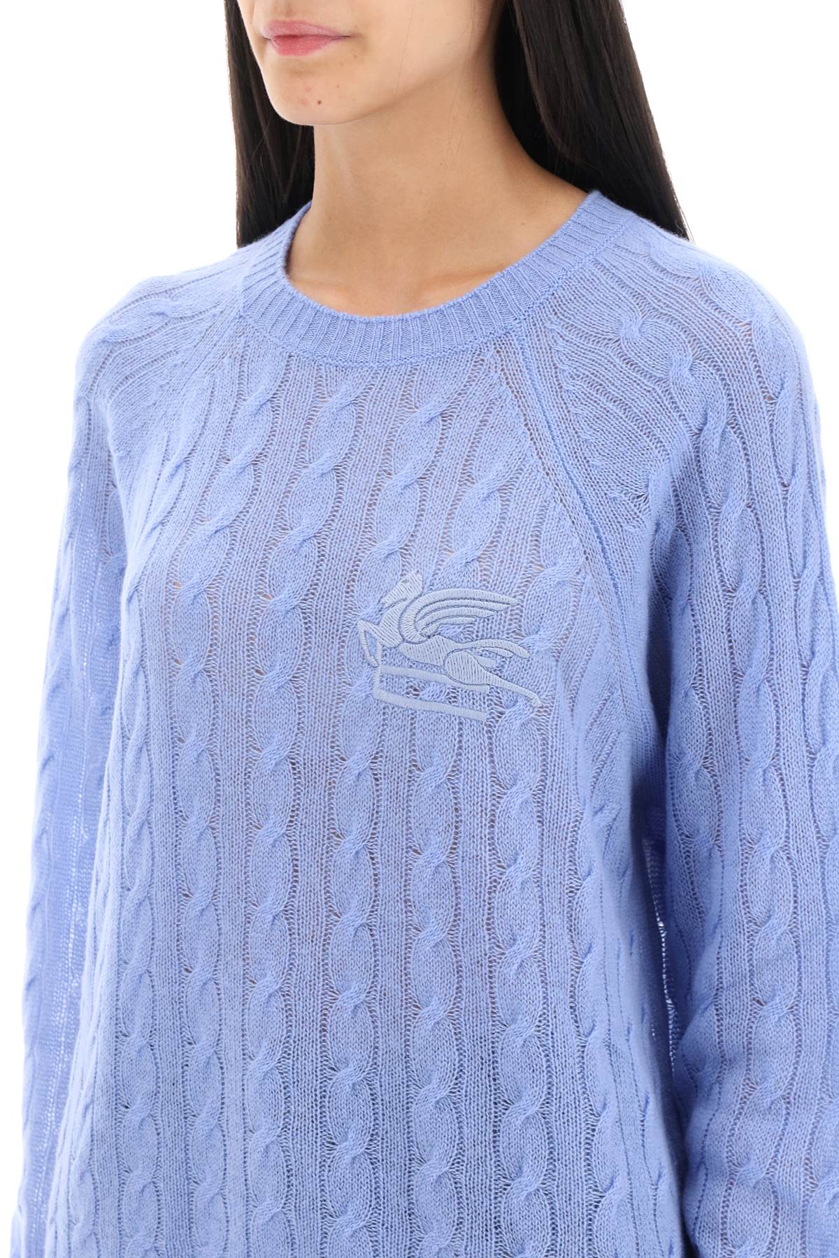 cashmere sweater with pegasus embroidery