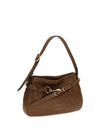 leather shoulder bag with buckle detail