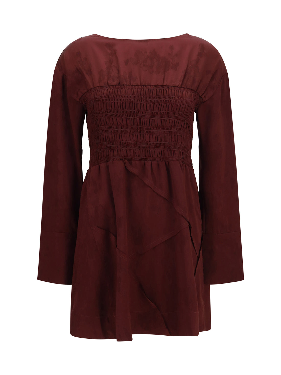 GANNI 36 long-sleeve satin mini dress 