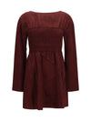 long-sleeve satin mini dress