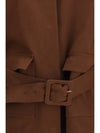 short jacket with belt and suede details