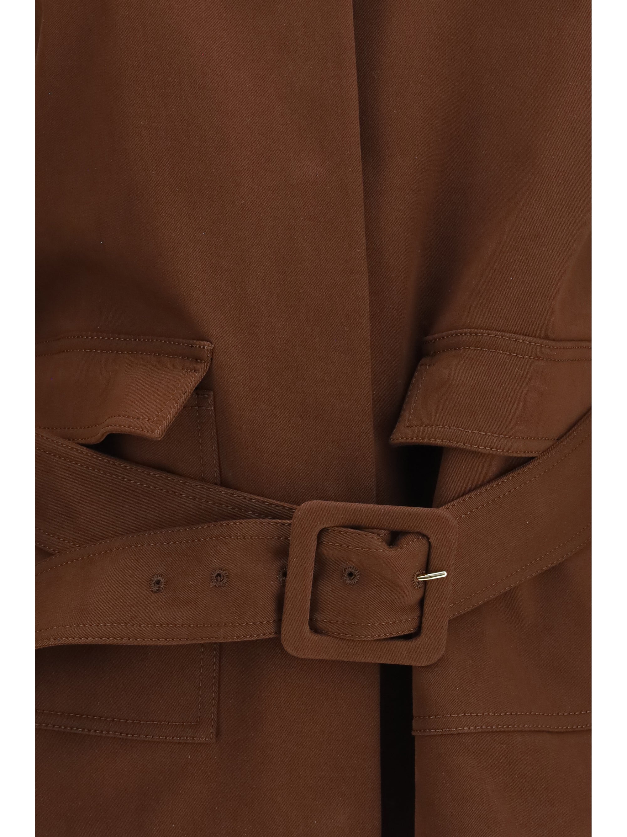short jacket with belt and suede details