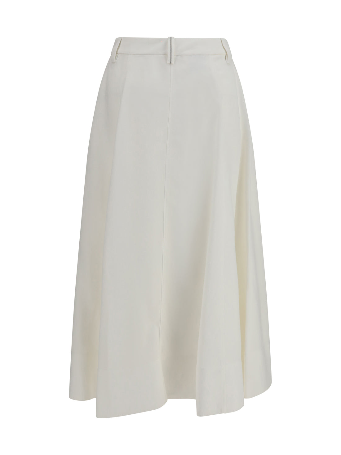 BRUNELLO CUCINELLI 38 fluid twill tailored skirt with monili