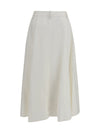 fluid twill tailored skirt with monili